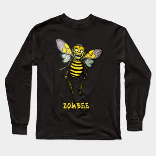 Zombee Halloween Funny Zombie and Bee Pun Long Sleeve T-Shirt